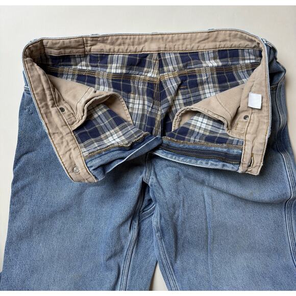 Duluth Trading Jeans Mens 36x32 (33 Waist) Flannel Lined Workwear Distressed - Picture 2 of 16